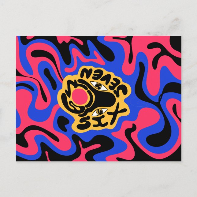 6 7 curvy waves helg vykort (Framsida)