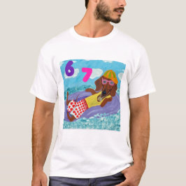 6 7 Dachshund beach bum on float T Shirt
