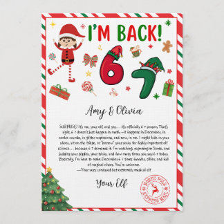 6 7 elf arrival letter - funny elf letter - 67 inbjudningar