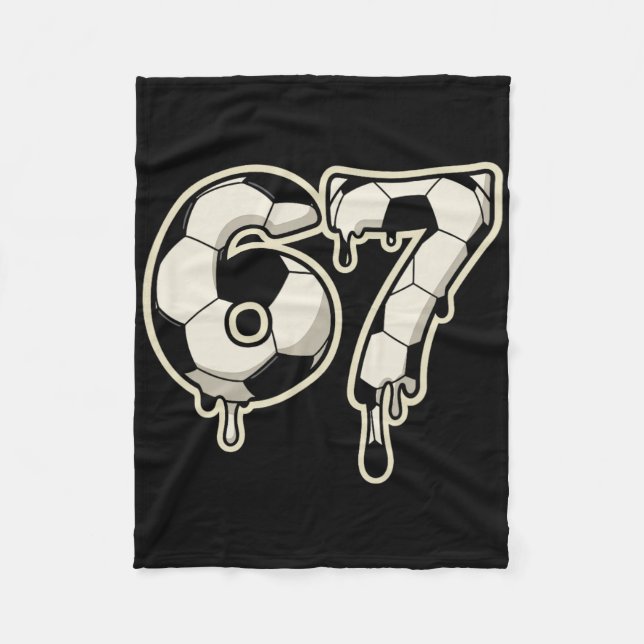 6 7 Fotboll Ll Drip Grafisk Six Seven Meme  Fleecefilt (Framsidan)
