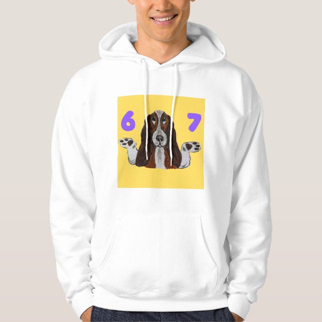 6 7 Funny Crazy Doggie Hoodie (Framsida)