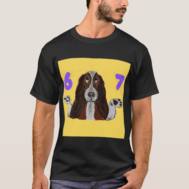 6 7 Funny Crazy Doggie T-shirt (Framsida)