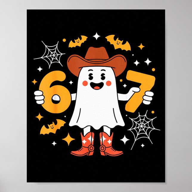 6 7 Halloween Ghost 67 Meme Gen Alpha Sex Sju  Poster (Framsidan)