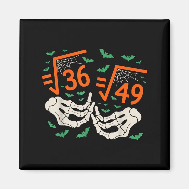 6 7 Halloween Matematik Kvadratrot 67 Meme Gen Alp Magnet (Framsidan)