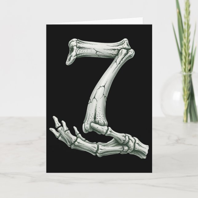 6 7 Halloween Skeleton Funny 67 Meme Gen Alpha Six Kort (Framsida)