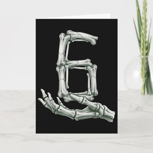 6 7 Halloween Skeleton Funny 67 Meme Gen Alpha Six Kort (Framsida)