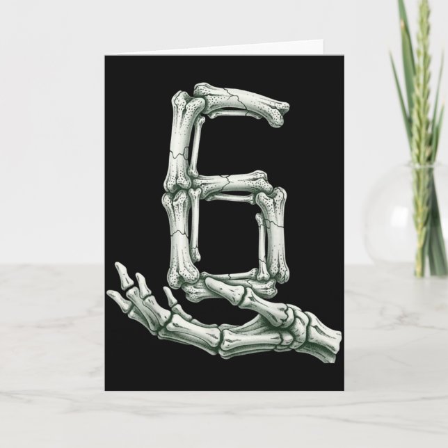 6 7 Halloween Skeleton Funny 67 Meme Gen Alpha Six Kort (Framsida)