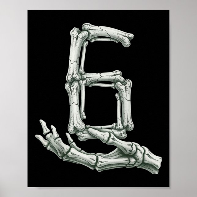 6 7 Halloween Skeleton Funny 67 Meme Gen Alpha Six Poster (Framsidan)