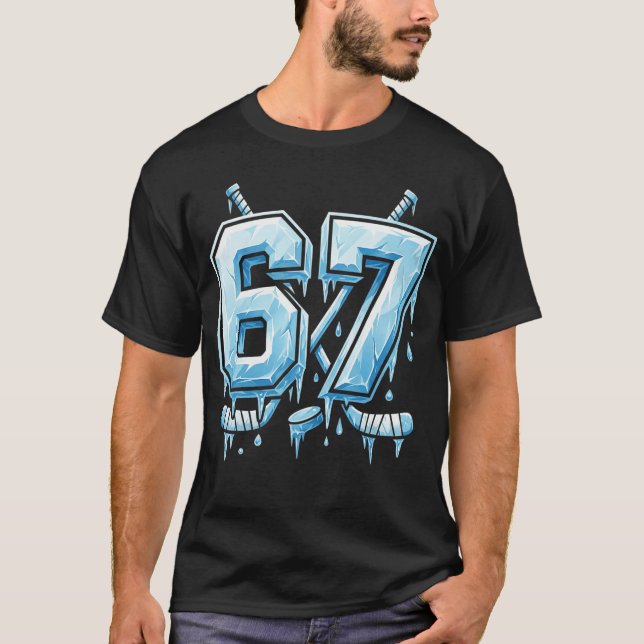 6 7 Ishockey Meme Design  Nummer Sport Humor b T Shirt (Framsida)