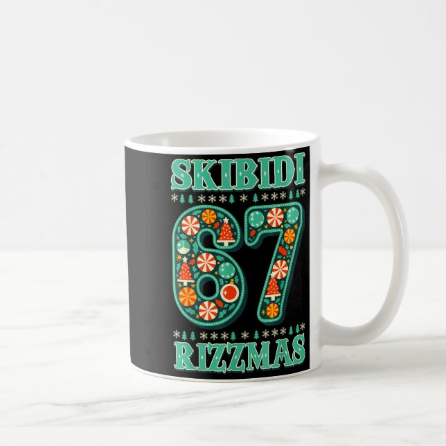 6 7 Jul Skibidi Rizzmas 67 Meme Gen Alpha Sl Kaffemugg (Höger)