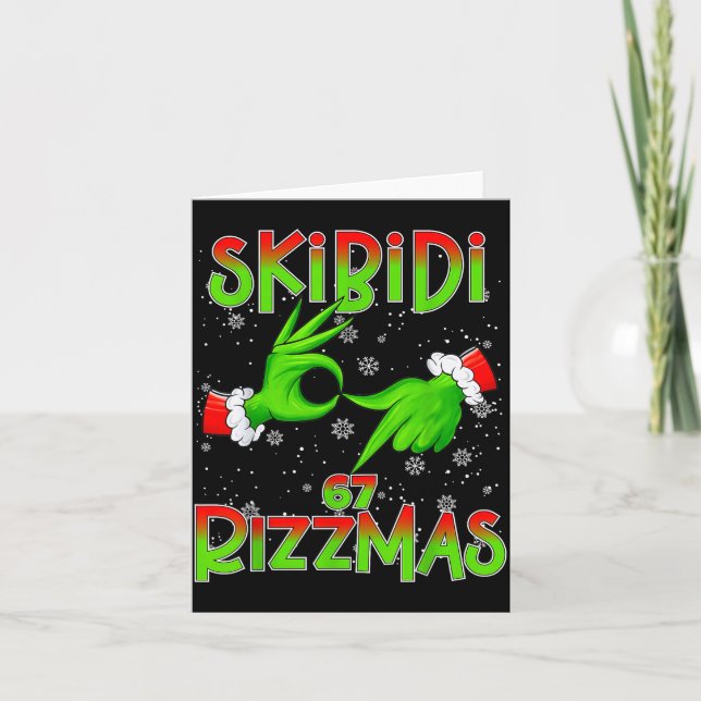 6 7 Jul Skibidi Rizzmas 67 Meme Gen Alpha Sl Kort (Framsida)
