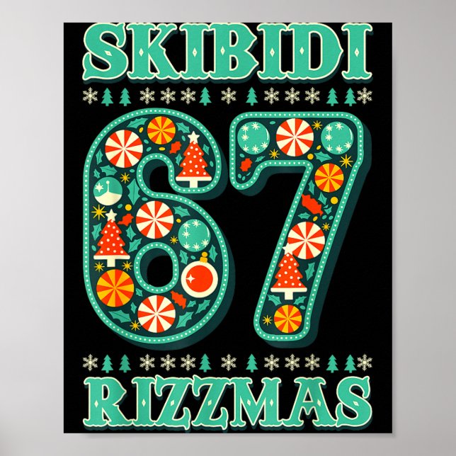 6 7 Jul Skibidi Rizzmas 67 Meme Gen Alpha Sl Poster (Framsidan)