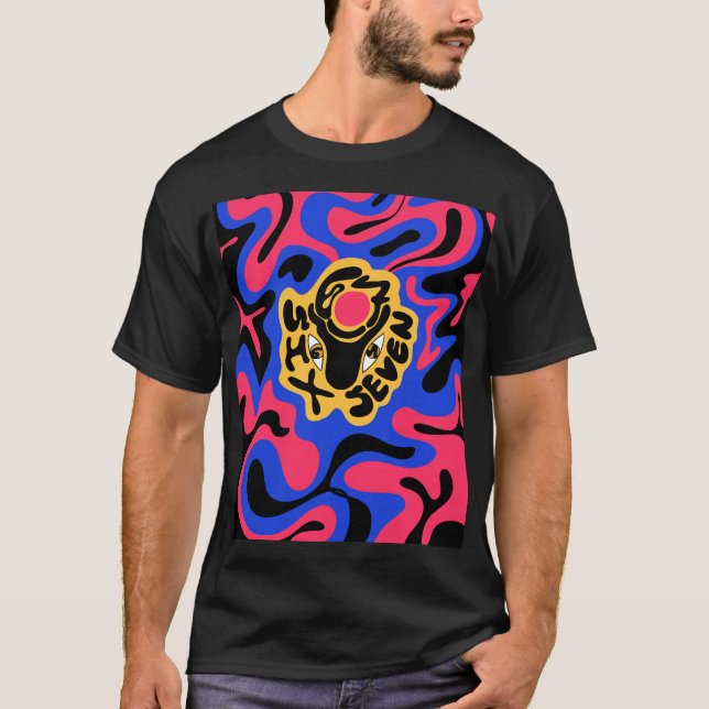 6 7 kurviga vågor T-Shirt (Framsida)