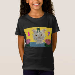 6 7 Mad Cat with frog on its head T Shirt