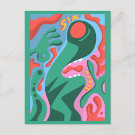 6 7 Martian alien Helg Vykort