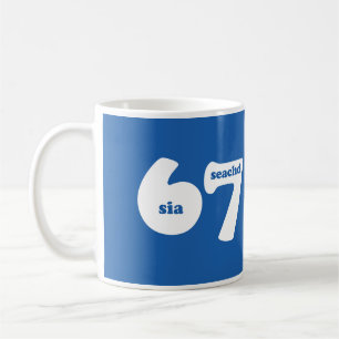 6 7 med gaeliska siffran 6 sia och 7 seachd kaffemugg