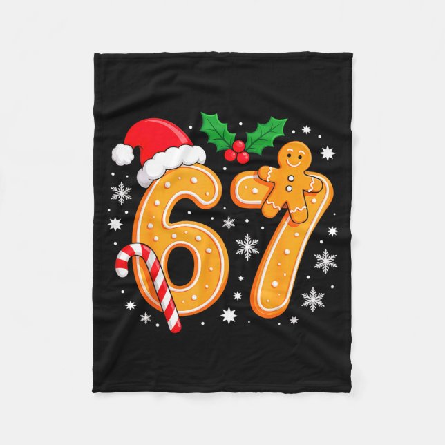 6 7 Meme Christmas 67 Six Seven Cookies Gingerbrea Fleecefilt (Framsidan)