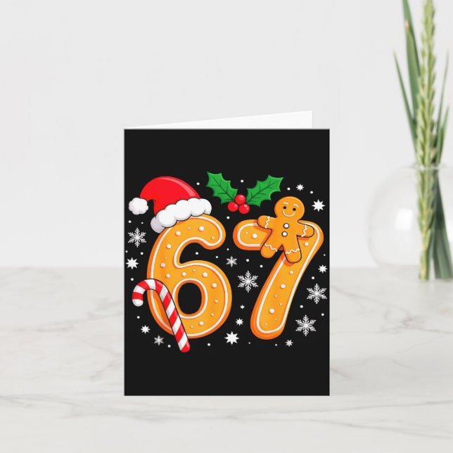 6 7 Meme Christmas 67 Six Seven Cookies Gingerbrea Kort (Framsida)