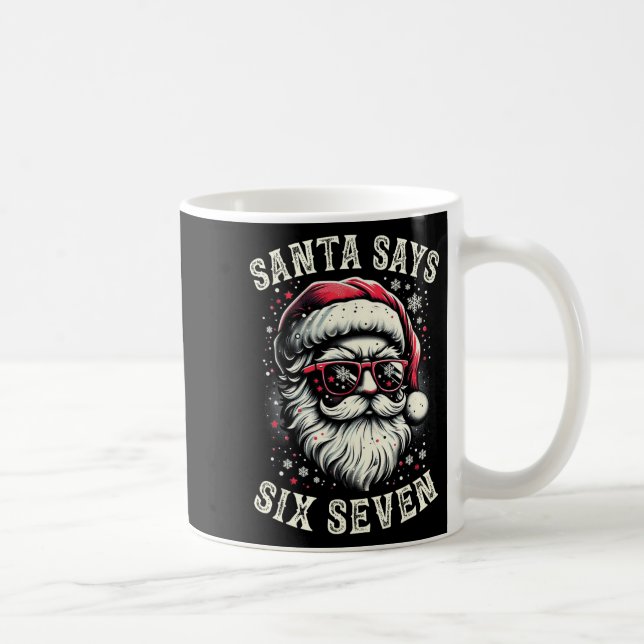 6-7 Meme Christmas Santa Six Seven Brain Rot Funny Kaffemugg (Höger)
