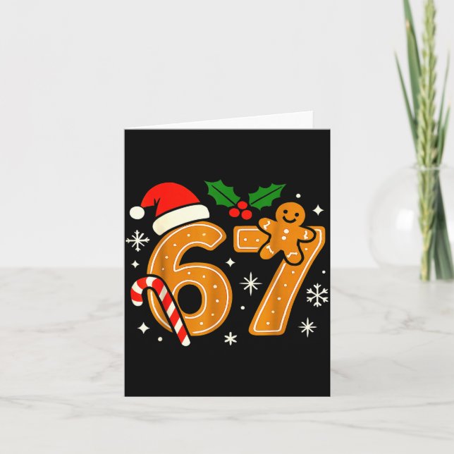 6 7 Meme Christmas Shirt 67 Six Seven Cookies Ging Kort (Framsida)