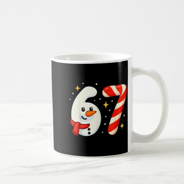 6 7 Meme Christmas Shirt 67 Six Seven Snowman Boy  Kaffemugg (Höger)