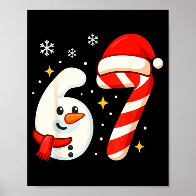6 7 Meme Christmas Shirt 67 Six Seven Snowman Boy  Poster (Framsidan)
