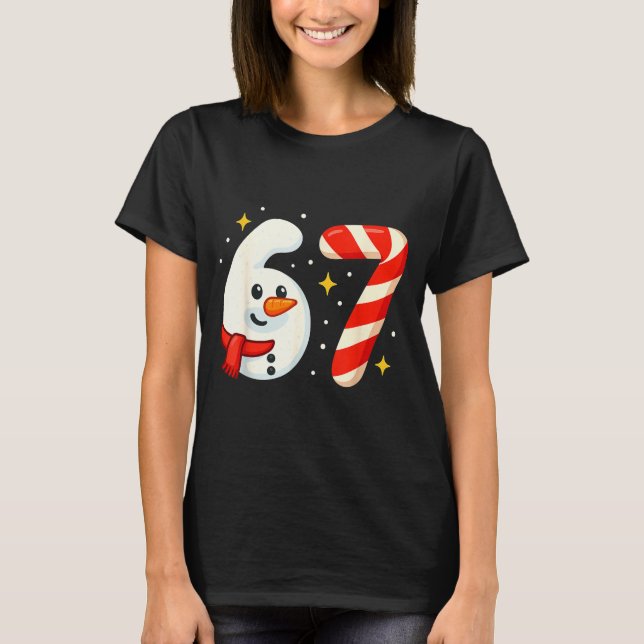 6 7 Meme Christmas Shirt 67 Six Seven Snowman Boy  T Shirt (Framsida)