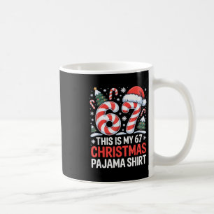 6-7 Meme Gen Alpha Det här är min 67 julpyjamas  Kaffemugg