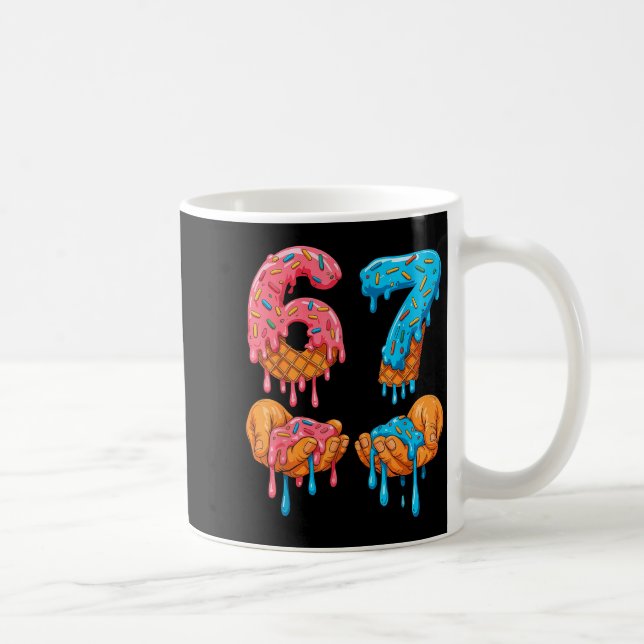 6 7 Meme Glass Strömmande Glass Gen Alpha Slang Kaffemugg (Höger)