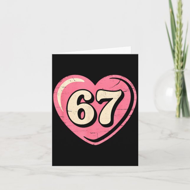 6 7 Meme Heart Gen Alpha Six Seven 67 Valentines K Kort (Framsida)