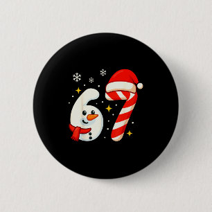 6 7 Meme jultröja 67 Sex Sju Snömannen Pojke Knapp
