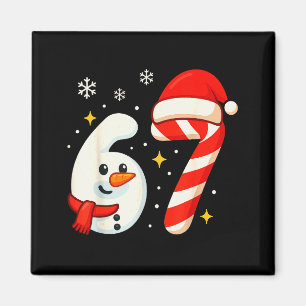6 7 Meme jultröja 67 Sex Sju Snömannen Pojke Magnet