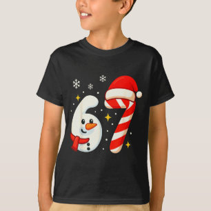 6 7 Meme jultröja 67 Sex Sju Snömannen Pojke  T Shirt