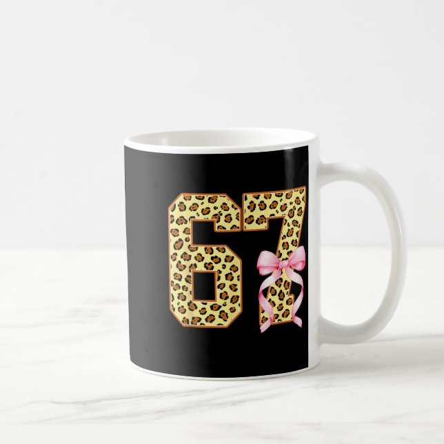 6-7 Meme Leopard Cheetah Cool Six-seven Funny 67 G Kaffemugg (Höger)