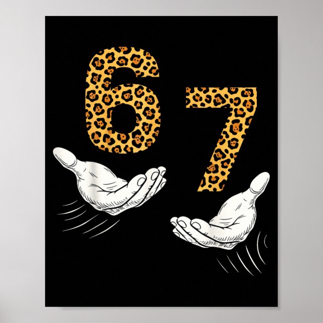 6-7 Meme Leopard Cheetah Cool Six-seven Funny  Poster (Framsidan)