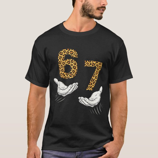 6-7 Meme Leopard Cheetah Cool Six-seven Funny  T Shirt (Framsida)