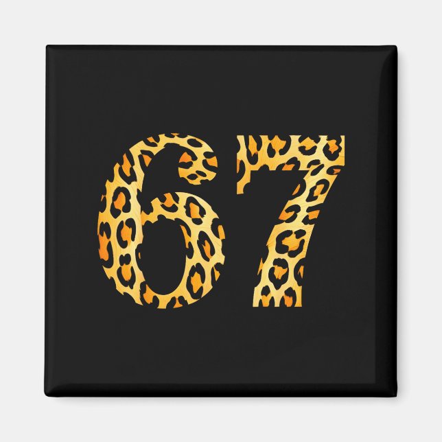 6-7 Meme Leopard Cheetah Cool Six-seven  Magnet (Framsidan)