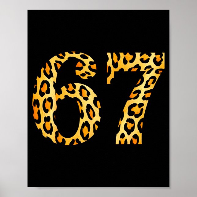 6-7 Meme Leopard Cheetah Cool Six-seven  Poster (Framsidan)