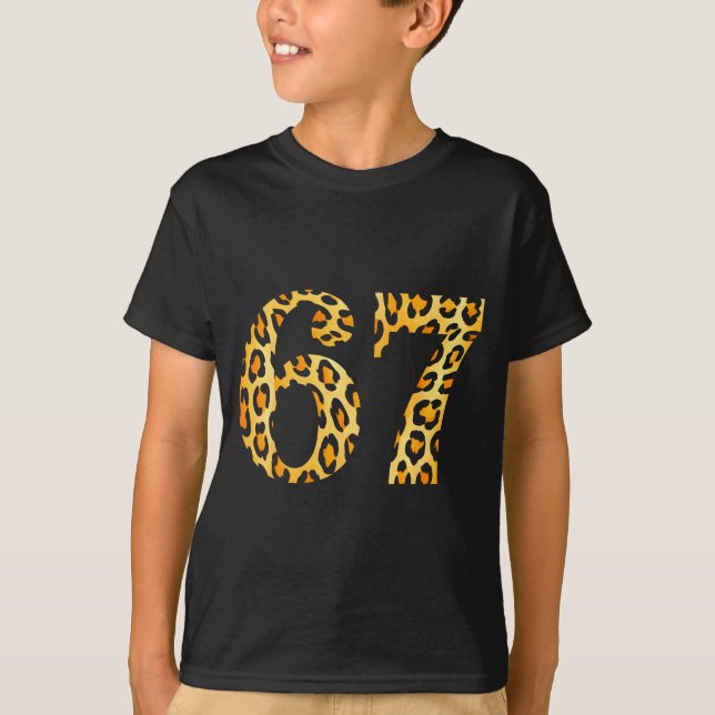 6-7 Meme Leopard Cheetah Cool Six-seven  T Shirt (Framsida)