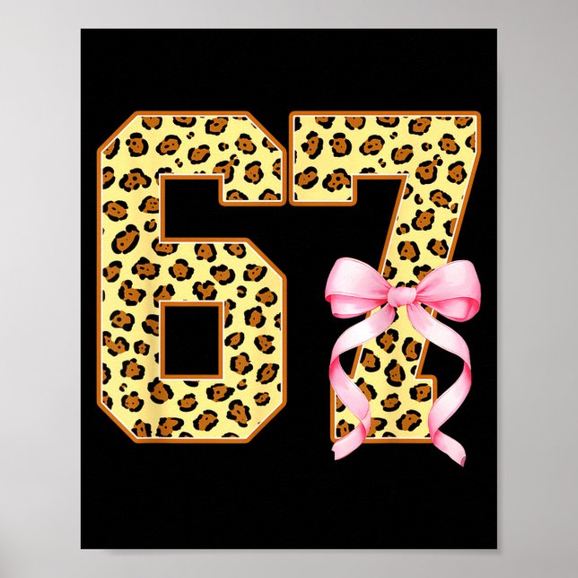 6-7 Meme Leopard Gepard Cool Sex-sju Rolig 67 G Poster (Framsidan)