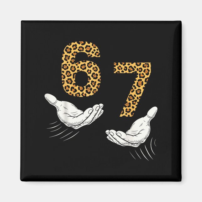 6-7 Meme Leopard Gepard Cool Sex-sju Rollig  Magnet (Framsidan)