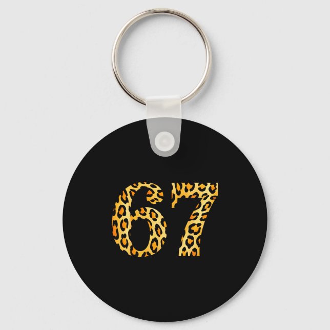 6-7 Meme Leopard Gepard Cool Six-seven  Nyckelring (Framsida)
