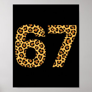 6-7 Meme Leopard Gepard Cool Six-seven Rolig 67 G Poster