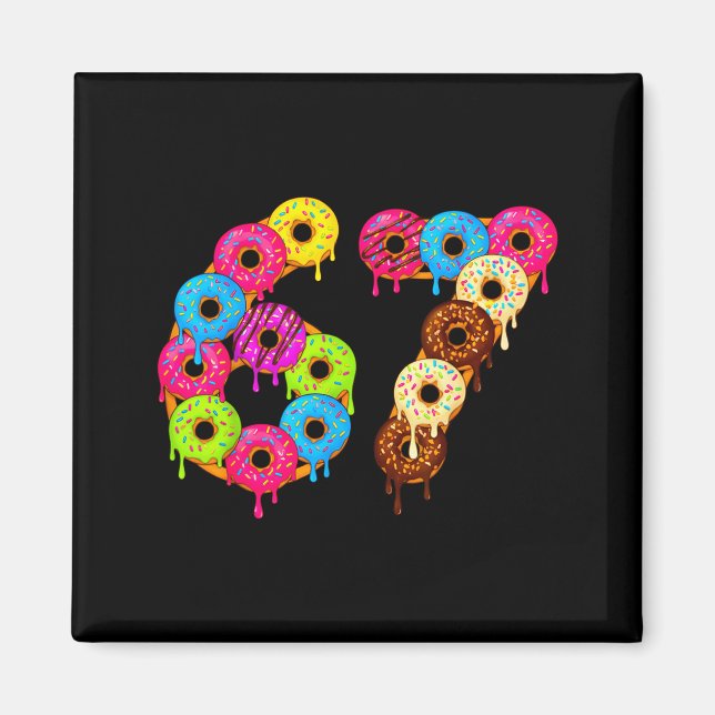 6 7 Meme Matching Love Donuts 67 Pajamas Kids Six  Magnet (Framsidan)