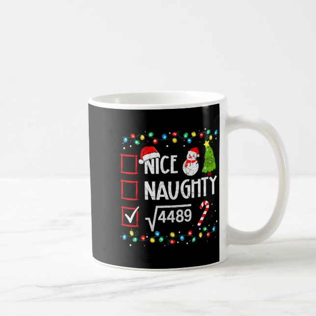 6 7 Meme Nice Naughty 67 Christmas Brain Rot Funny Kaffemugg (Höger)