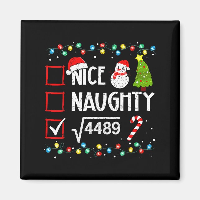 6-7 Meme Nice Naughty 67 Christmas Brain Rot Funny Magnet (Framsidan)