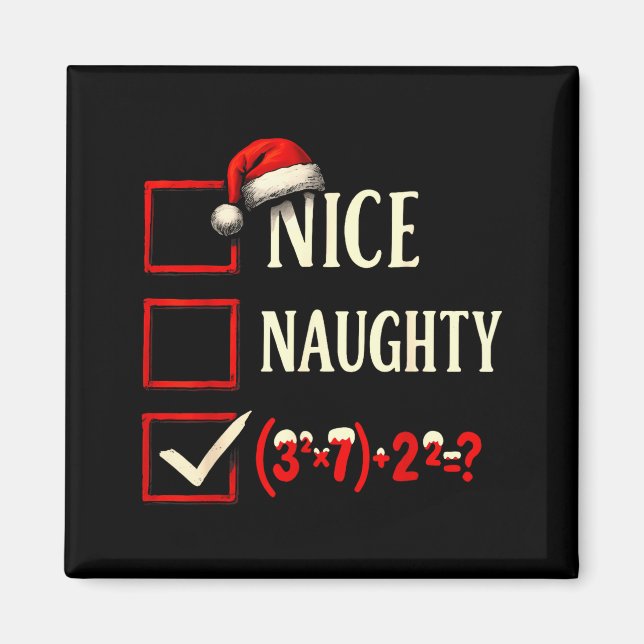 6-7 Meme Nice Naughty 67 Christmas Brain Rot Funny Magnet (Framsidan)