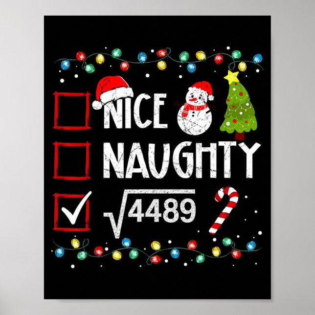 6-7 Meme Nice Naughty 67 Christmas Brain Rot Funny Poster (Framsidan)