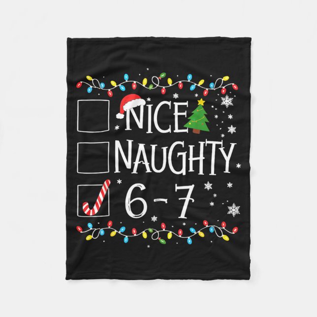 6-7 Meme Nice Naughty 67 Christmas  Fleecefilt (Framsidan)