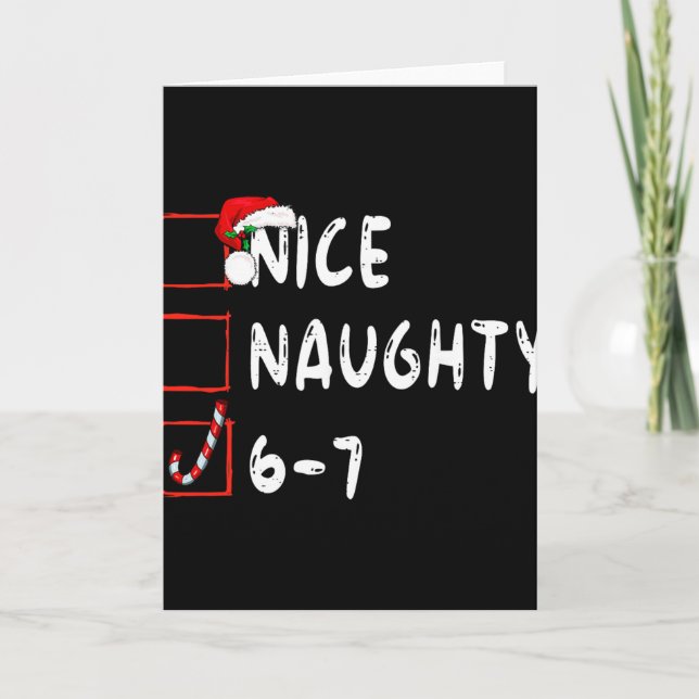 6-7 Meme Nice Naughty 67 Christmas Funny Graphic  Kort (Framsida)